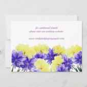 Wilde bloem paarse rapsodie save the date kaart (Achterkant)