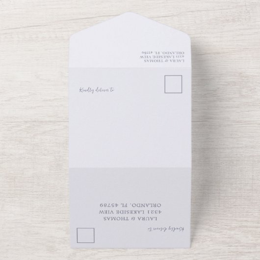 Wilde bloem Papaver Rood en Paarse Waterverf All In One Uitnodiging (Buitenkant)