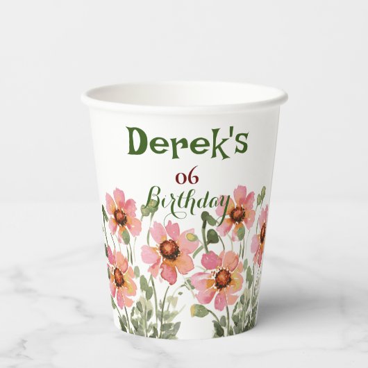 wilde bloem Papieren beker (Achterkant)