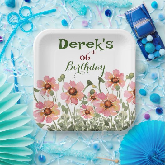 wilde bloem papieren bordje (Feest)