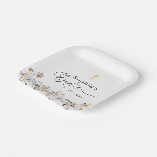 Wilde bloem papieren bordje (Gebogen)