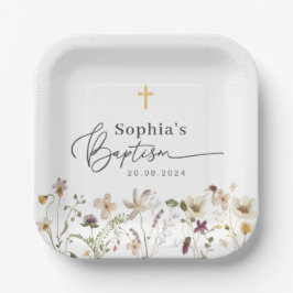 Wilde bloem papieren bordje