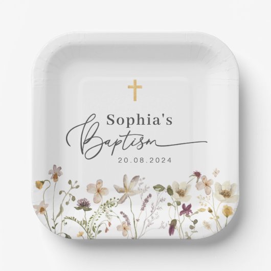 Wilde bloem papieren bordje (Voorkant)