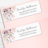 Wilde Bloem Pastel Bloemen Retouradres Etiket