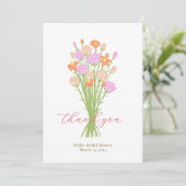 Wilde bloem Pastel Bruiloft Feest Aangepaste Dank  Bedankkaart (Staand voorkant)
