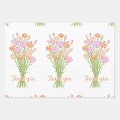 Wilde bloem Pastel Bruiloftsshower Aangepaste Dank Inpakpapier Vel (Voorkant 2)