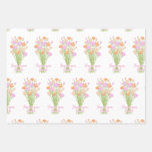 Wilde bloem Pastel Bruiloftsshower Aangepaste Dank Inpakpapier Vel (Voorkant)