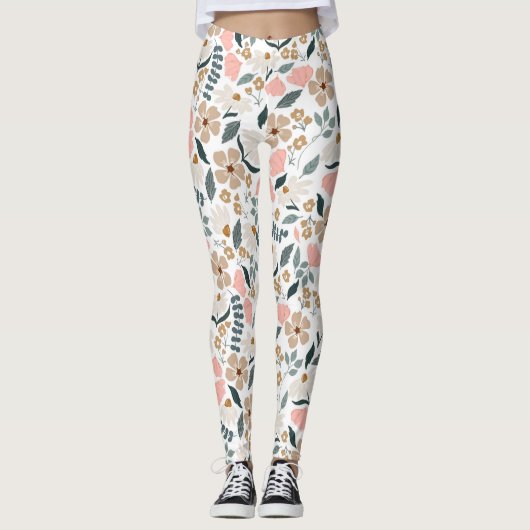 Wilde Bloem Patroon Leggings (Voorkant)