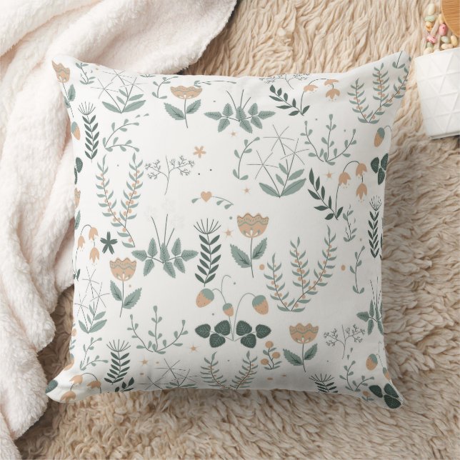 wilde bloem patroon, pastel bloemen, boho bloemen, kussen (Deken)