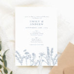 Wilde bloem Periwinkle Rehearsal Dinner Kaart<br><div class="desc">Wilde bloem Periwinkle repesial Dinner Invitation</div>