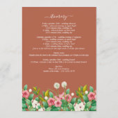 Wilde bloem Periwinkle Sinaasappel Wedroute Programmakaart (Achterkant)