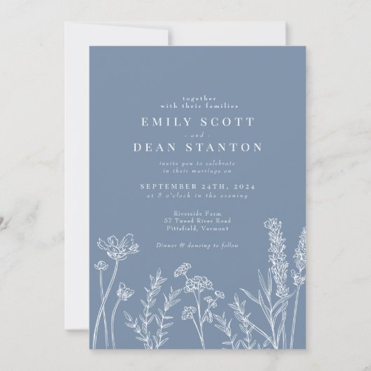 Wilde bloem Periwinkle Weddenschap Kaart (Voorkant)