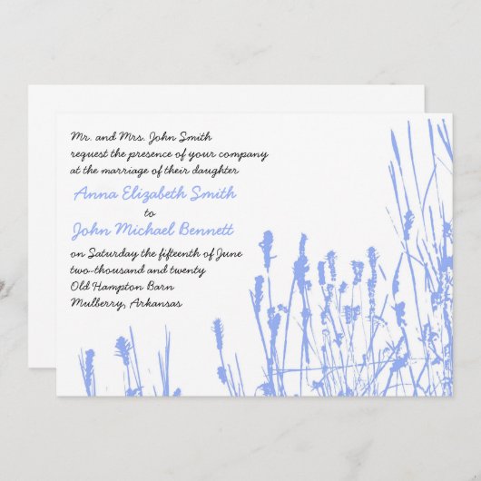 Wilde bloem - Periwinkle Weddenschap Kaart (Voorkant / Achterkant)