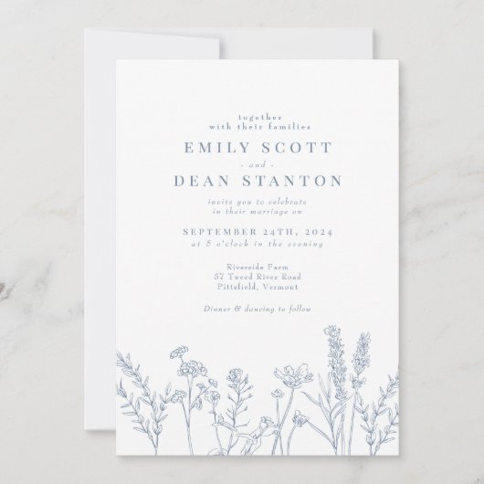 Wilde bloem Periwinkle Weddenschap Kaart (Voorkant)