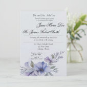 Wilde bloem Periwinkle Weddenschap Kaart (Staand voorkant)