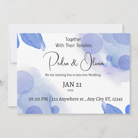 Wilde bloem Periwinkle Weddenschap Save The Date (Voorkant)
