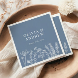 Wilde bloem Periwinkle Wedding Napkins Servet