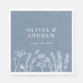 Wilde bloem Periwinkle Wedding Napkins Servet (Voorkant)