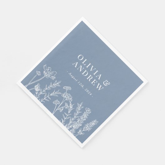 Wilde bloem Periwinkle Wedding Napkins Servet (Hoek)