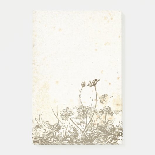 "Wilde bloem"-perkamentnota's Post-it® Notes (Voorkant)