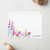 Wilde bloem Pinwheels  gestormde wilde bloem Notitiekaartje (Voorkant / Achterkant in situ)