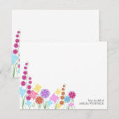 Wilde bloem Pinwheels  gestormde wilde bloem Notitiekaartje (Voorkant / Achterkant)