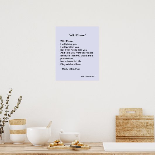 Wilde bloem - poëzie poster (Keuken)