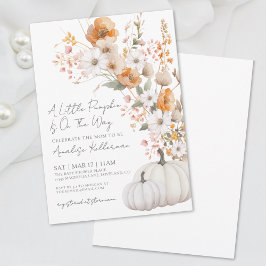 Wilde Bloem Pompoen Herfst Baby Shower Kaart