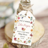 Wilde bloem Pop het als ze de champagnefles opent Cadeaulabel