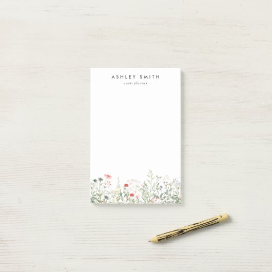 Wilde bloem post-it® notes (Op bureau)