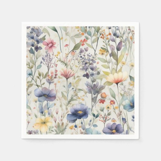Wilde bloem Print Napkins Servet (Voorkant)