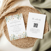 Wilde bloem QR-code bruiloft Kaart