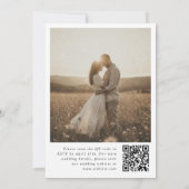 Wilde bloem QR-code foto trouwuitnodiging Kaart (Achterkant)
