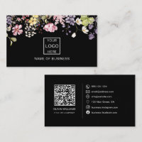 Wilde bloem QR-code social media pictogram visitek