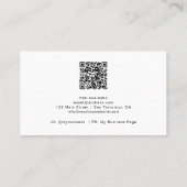 Wilde bloem QR Code Spring Floral Black Visitekaartje (Achterkant)