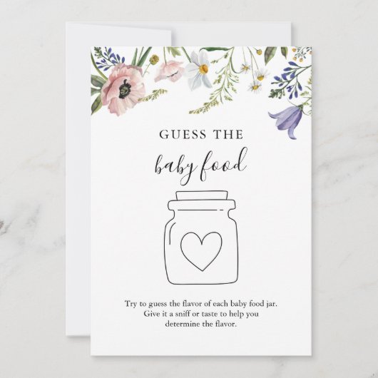 Wilde bloem raad het babyvoedsel spelkaart kaart (Voorkant)