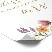 Wilde bloem Raad hoeveel kusjes bruiloft spel bord Poster (Hoek)