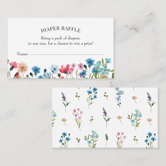 Wilde bloem Raffle Kaart invoegen Visitekaartje (Voorkant / Achterkant)