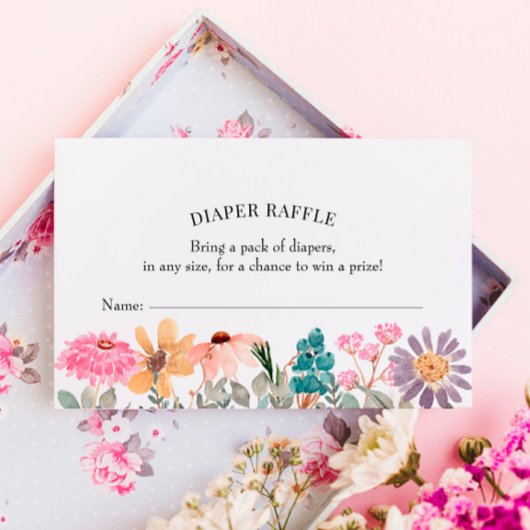 Wilde bloem Raffle Kaart invoegen Visitekaartje