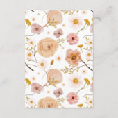 Wilde bloem Raffle Ticket , Bohemian Shower Informatiekaartje (Achterkant)