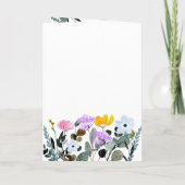 Wilde bloem Rand Bloomend Marvelous Birthday Kaart (Achterkant)