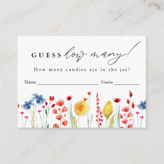 Wilde bloem Rand raad hoeveel Kaart het spel heeft (Voorkant)