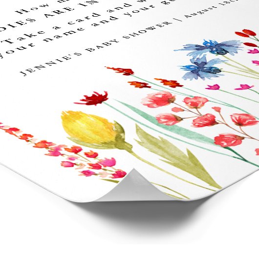 Wilde bloem Rand raad hoeveel spel Vertoning Poster (Hoek)