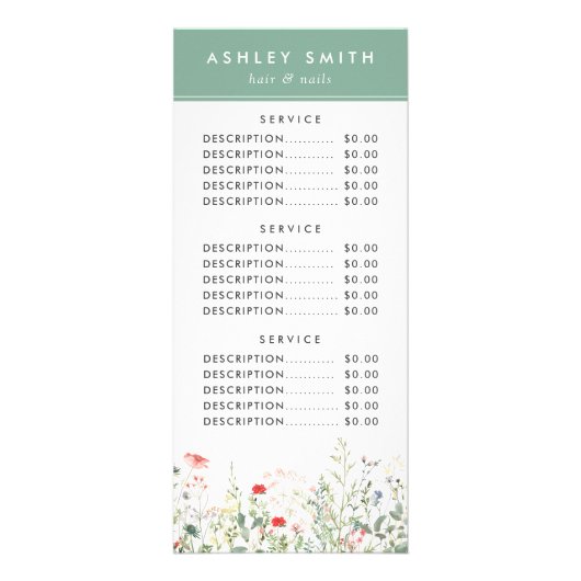 Wilde bloem reclamekaart (Voorkant)