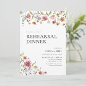 Wilde bloem repetitie binnenuitnodiging kaart (Staand voorkant)