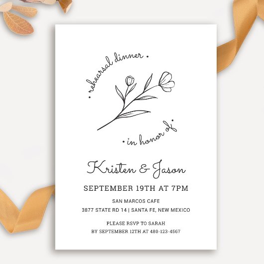 Wilde bloem repetitie binnenuitnodiging kaart