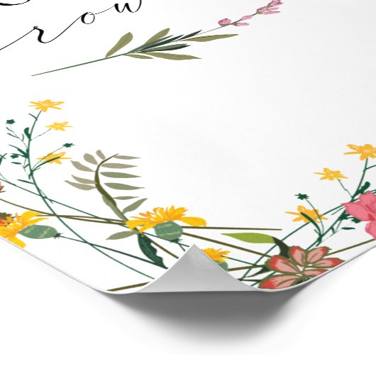 Wilde bloem Rode gele bloemkool Poster (Hoek)