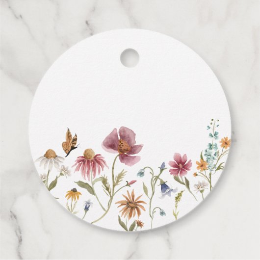 Wilde bloem Ronde bloemzakken Bedankjes Labels (Achterkant)