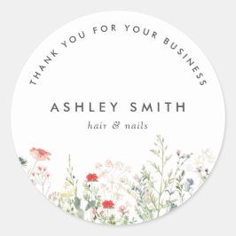 Wilde bloem ronde sticker