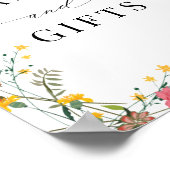 Wilde bloem Rood Gele Kaarten en cadeaubonzen Poster (Hoek)